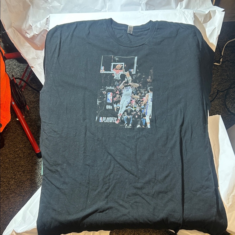 John Collins Dunk On Embiid - Black Graphic T-Shirt